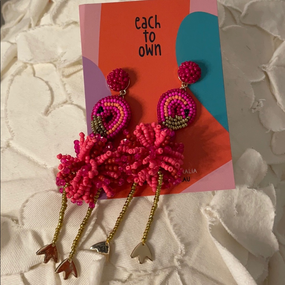 Flamingo earrings NWT
